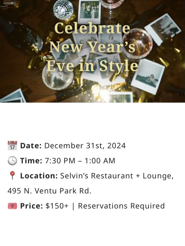 Book Your Event - Selvin's Thousand Oaks Restaurant